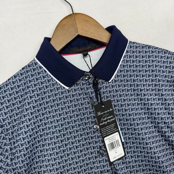 Greyson Polo Shirt Womens Medium Blue Rocket Mortgage Detroit Monogram Golf NEW - Picture 4 of 11